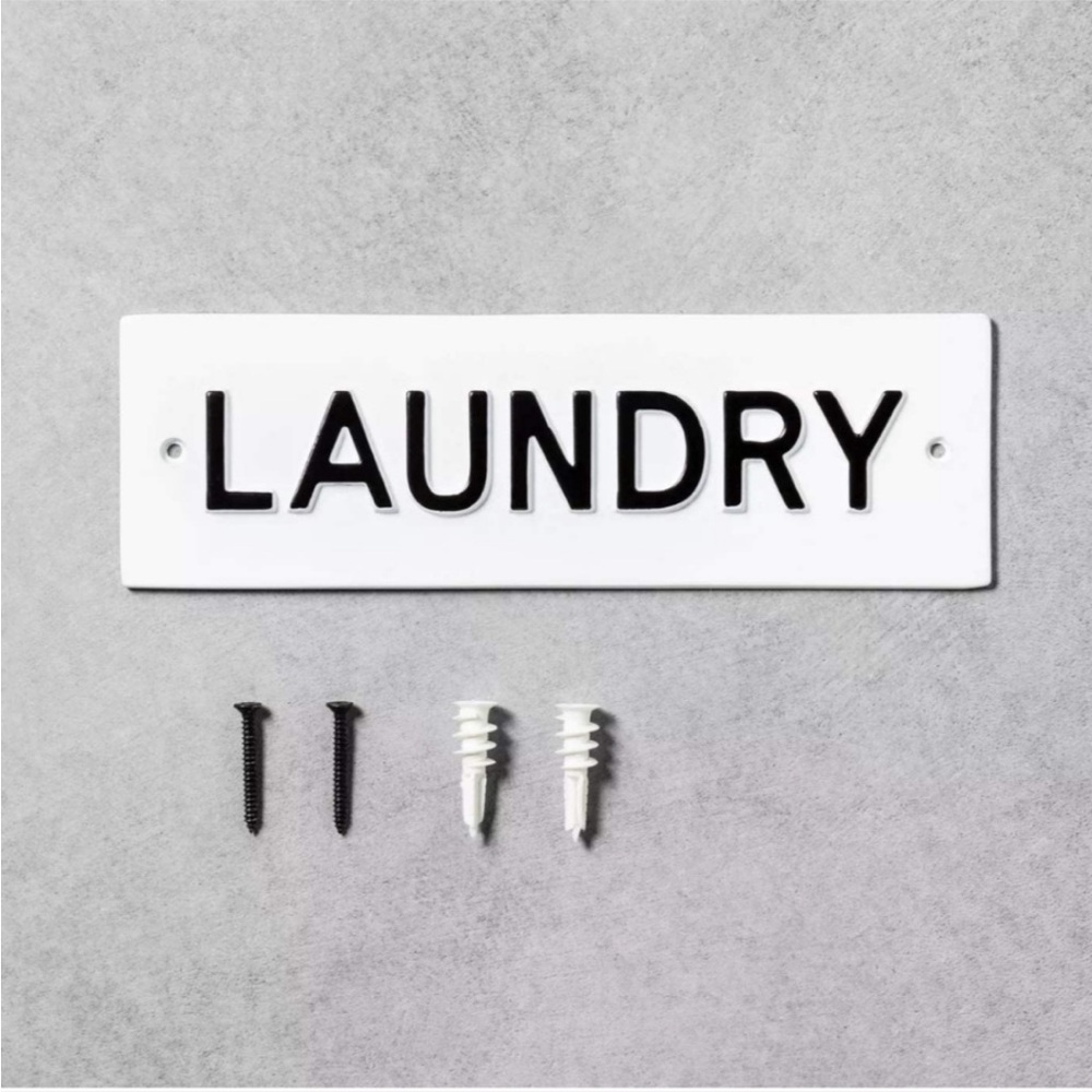 Hearth & Hand - Wall Sign Laundry White NEW